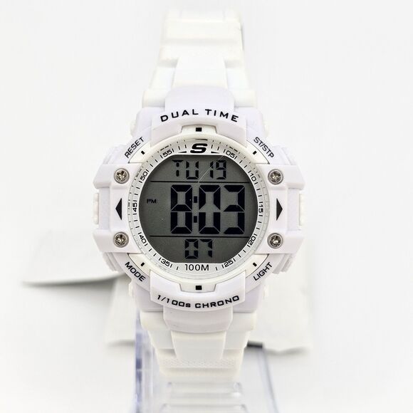 Sketchers Women's Sports Digital Watch 38MM White Case Plastic Band Straps - Picture 1 of 12